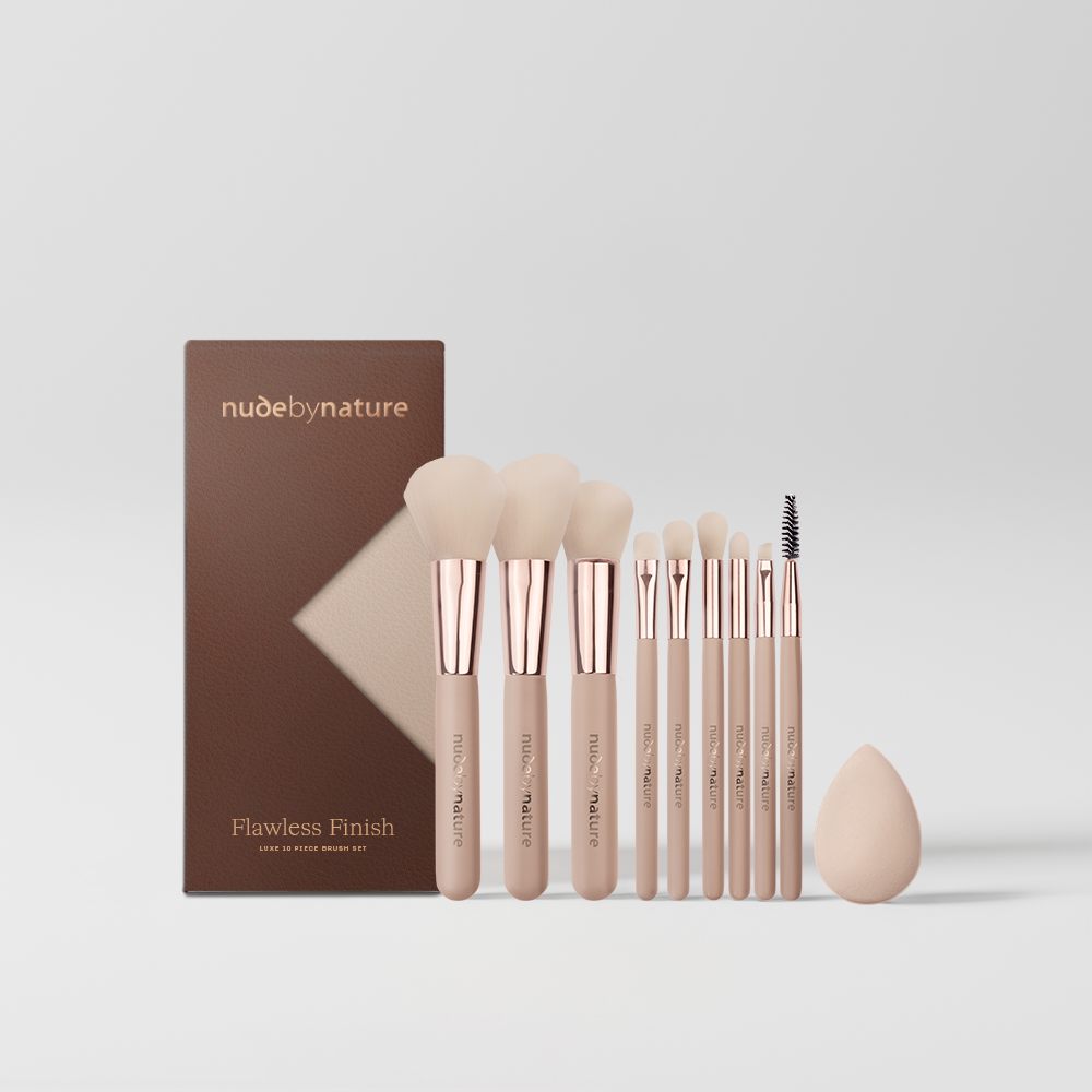 Flawless Finish Luxe 10 Piece Brush Set – Nude by Nature Flawless Finish Luxe 10 Piece Brush Set – Nude by Nature